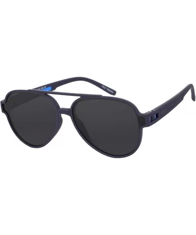 Mens TR90 Polarized UV400 Protection Sport Aviator Sunglasses Fishing Driving - Blue/Blue Line - CD18WI47CWW $22.37 Aviator