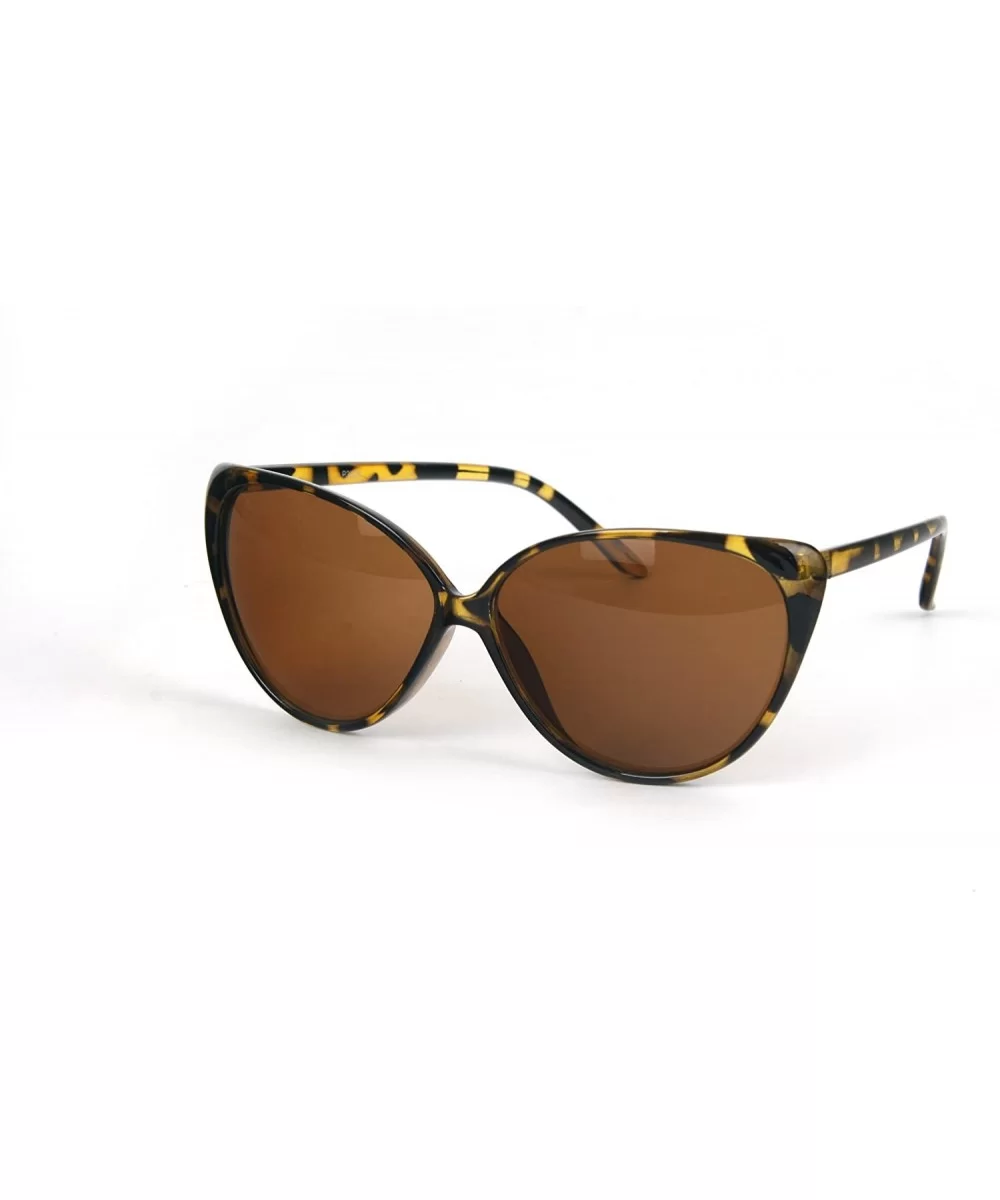 Women Retro Cat Eye Oversized Sunglasses P3028 - Tortoise-brown Lens - CJ11BS2T6ID $12.93 Cat Eye