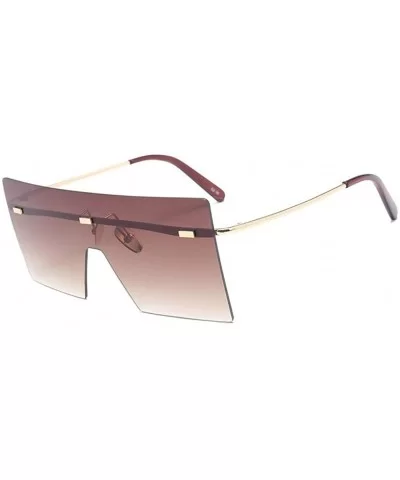 Fashion Sunglasses Goggles HD Lenses with Case UV Protection Driving Cycling Running - Brown - CO18LD0ZUKC $23.38 Rimless