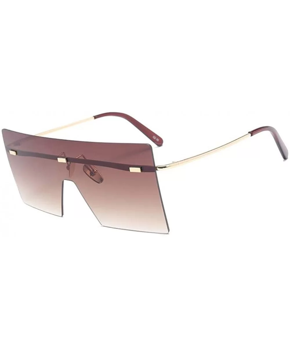 Fashion Sunglasses Goggles HD Lenses with Case UV Protection Driving Cycling Running - Brown - CO18LD0ZUKC $23.38 Rimless