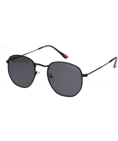 Small Thin Metal Hexagon Shape Sunglasses Classy Vintage Fashion UV 400 - Black (Black) - CO1936EL8RT $14.03 Square