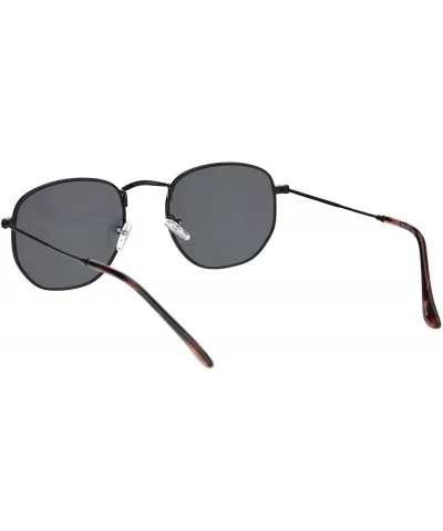 Small Thin Metal Hexagon Shape Sunglasses Classy Vintage Fashion UV 400 - Black (Black) - CO1936EL8RT $14.03 Square