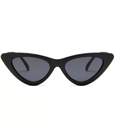 Cat Eye Women Sunglasses Fashion Luxury Brand Designer Lady Female Mirror Points Sun Glasses - Black Yellow - CN198ZTMX9Y $55...