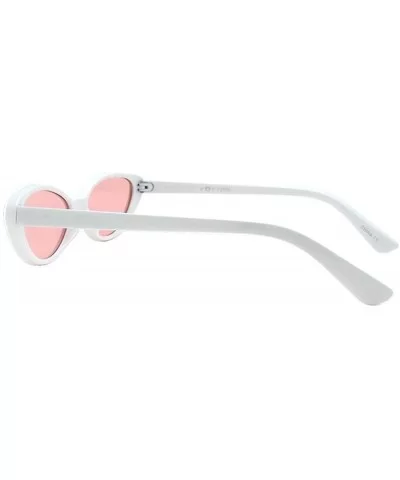 Retro Vintage Narrow Cat Eye Sunglasses 2462 - White Pink - C818SA0DQMS $13.54 Cat Eye