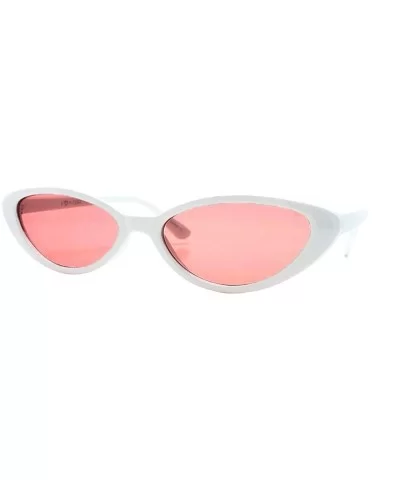 Retro Vintage Narrow Cat Eye Sunglasses 2462 - White Pink - C818SA0DQMS $13.54 Cat Eye