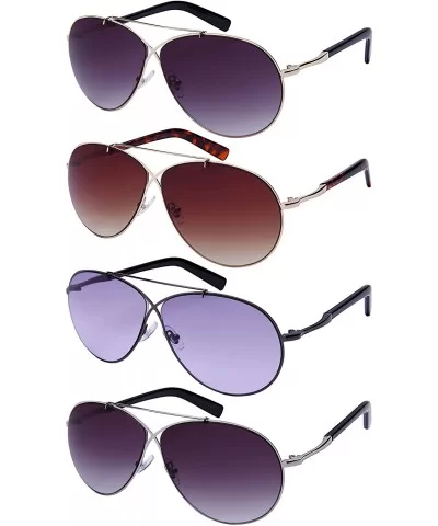 Modern Metal X Aviator Sunnies w/Gradient Lens 25145-AP - Silver Black - CF12O2Q3GNW $13.75 Aviator