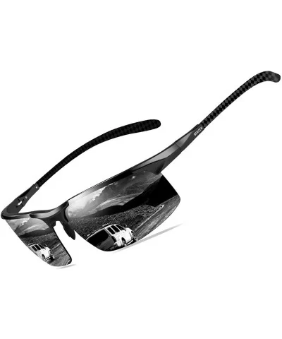 Mens Polarized Carbon Fiber Sunglasses UV Protection Sports Fishing Driving Sunglasses for Men Al-Mg Frame - C818SQYSGHL $39....