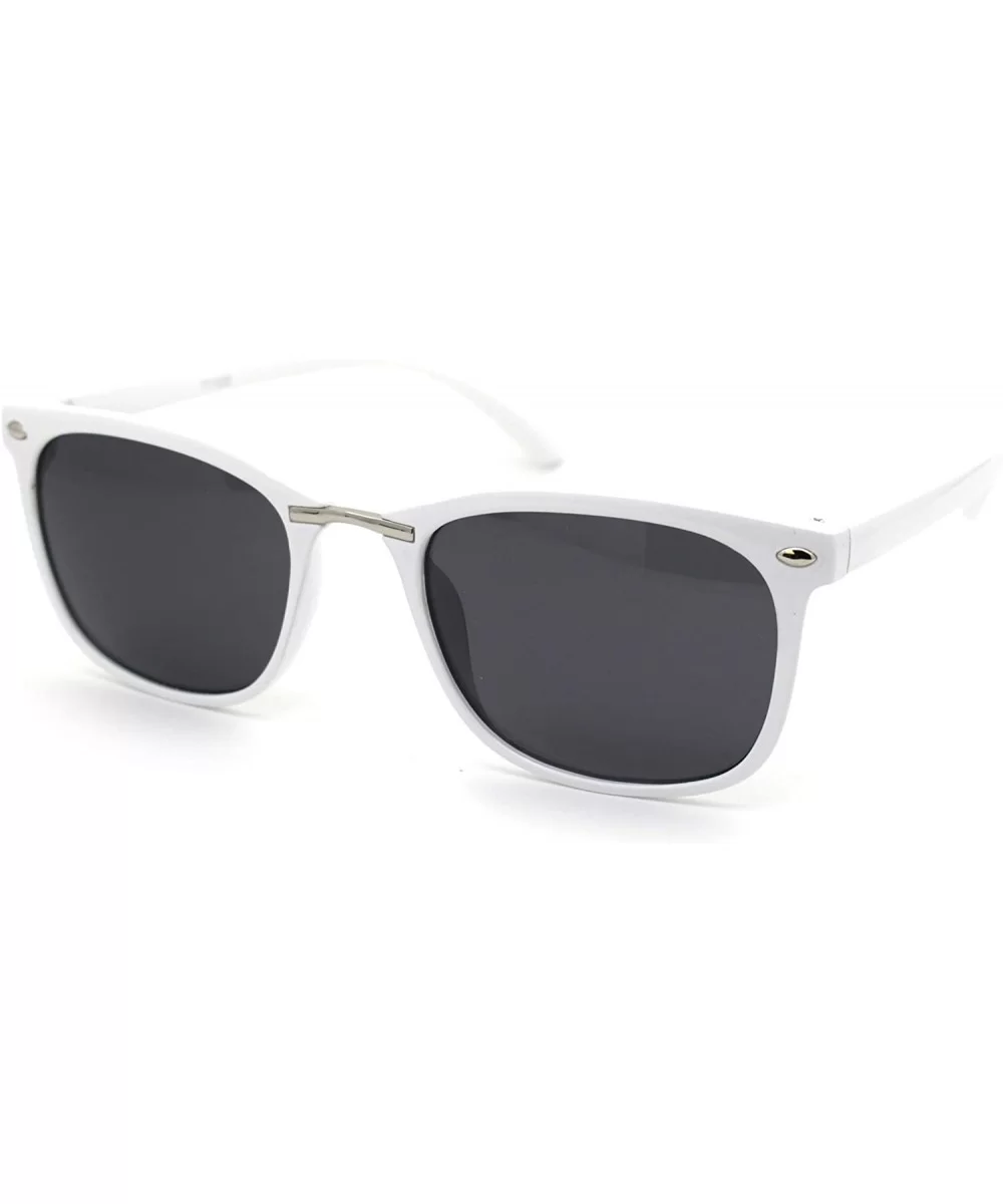 Mens Elegant Stylish Thin Plastic Horn Rim Sunglasses - White Silver Black - CB18YGI5TLS $12.09 Rectangular