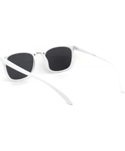 Mens Elegant Stylish Thin Plastic Horn Rim Sunglasses - White Silver Black - CB18YGI5TLS $12.09 Rectangular