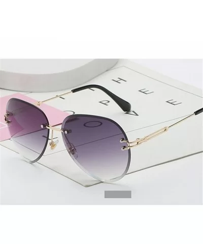 RimlSunglasses Women Fashion Designer Sun Glasses Metal Farme Gradient Shades Cutting Lens FaGoggles UV400 - CB198AIE8RH $48....