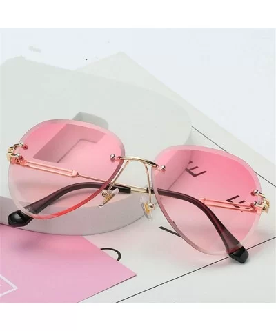 RimlSunglasses Women Fashion Designer Sun Glasses Metal Farme Gradient Shades Cutting Lens FaGoggles UV400 - CB198AIE8RH $48....