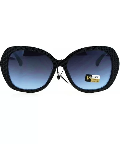 Womens Bling Rhinestone Rock Candy Glitter Butterfly Sunglasses - Black Blue Smoke - CJ17X63OAIO $18.29 Butterfly