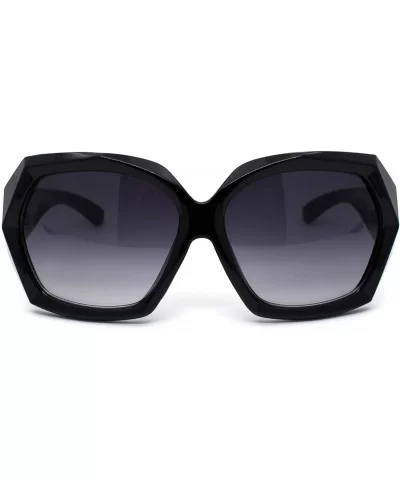 Womens Rock Candy Thick Plastic Butterfly Mod Sunglasses - Black Silver Smoke - CL18WROACUT $12.01 Butterfly