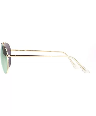 Color Reflective Mirror Officer Style Cop Metal Rim Sunglasses - Gold Peach Mirror - CM18N6CS9Q5 $16.84 Aviator