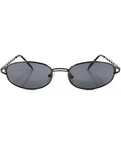 Vintage 90s Unique Design Urban Fashion Mens Gunmetal Rectangle Sunglasses - CN1802477LK $16.97 Rectangular