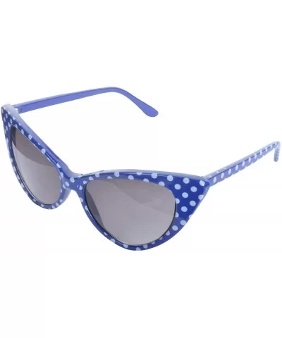 RENEE Polka Dot Cat's Eye Sunglasses - Blue - CI18SNM2T9L $22.98 Cat Eye