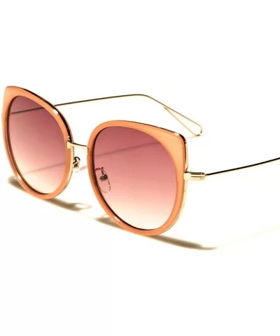 Designer Celebrity Fashion Elegant Foxy Womens Cat Eye Sunglasses - Pink & Gold / Pink - CW18ECDZ4ZG $17.28 Cat Eye