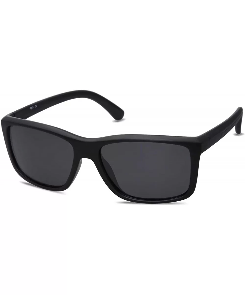 TR90 Sports Sunglasses for Men and Women Polarized UV400 Protection SJ2105 - C1 Matte Black Frame/Grey Lens - CG194YLG762 $23...