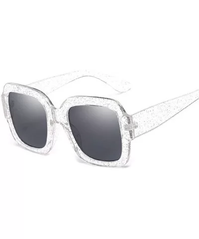 2019 Fashion Luxury Sunglasses Women Square Sun Glasses Classic Transpant - Whitegray - CK18Y2NDAWA $12.78 Aviator