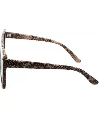 Animal Print Flat Top Squared Racer Mob Sunglasses - Snake Black - C01998UOZS3 $13.64 Rectangular