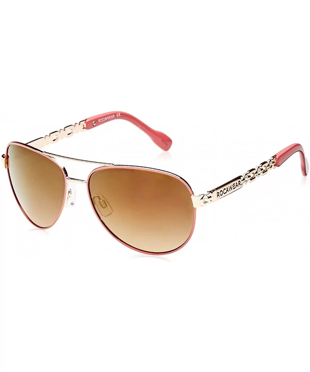 Women's R571 Aviator Sunglasses - Rose Gold/Coral - CK129HH0OTZ $73.67 Aviator