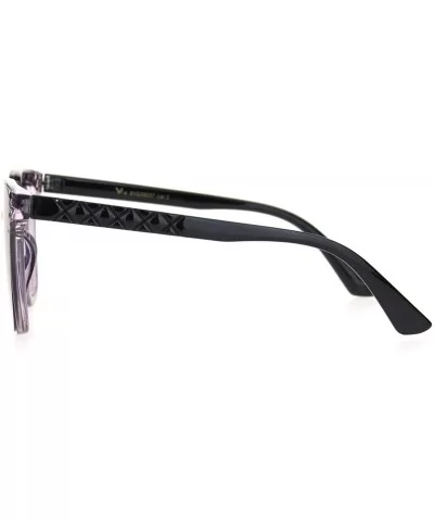 Womens Squared Horn Rim Luxury Panel Lens Sunglasses - Purple Gradient Black - C218NUTW3CG $18.00 Rectangular