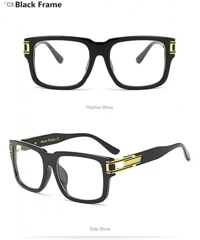 Sunglasses 2018 New Oversize Big Square Women Men Gradient Lens - Black Frame - CN18E8UE4R0 $18.13 Square