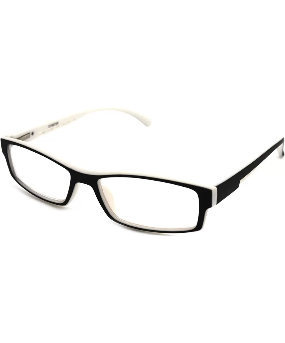 Soft Matte Black w/ 2 Tone Reading Glasses Spring Hinge 0.74 Oz - R1 Matte Black Matte White - C718WY0HLGG $28.72 Rectangular