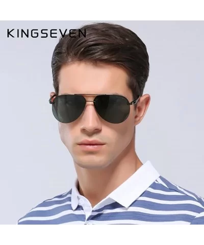 Genuine quality rimless pilot sunglasses ultra light Al-Mg fashion polarized and UV400 - Silver/Blue - CD18GA6ENST $38.40 Rim...