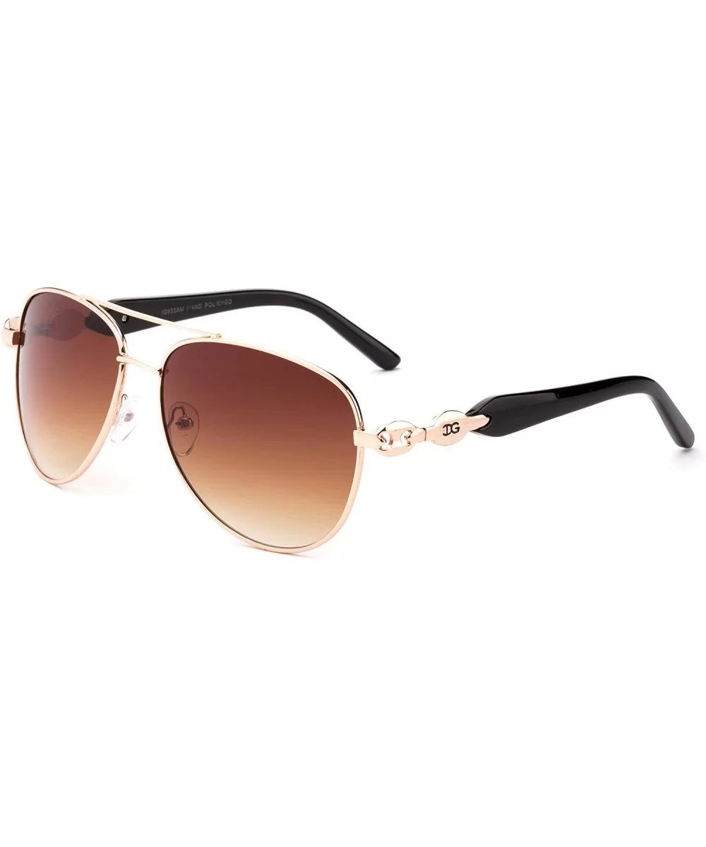 "Ion" Pilot Style Over Sized Fashion Sunglasses - Gold/Dark Blue - C912MCS5TNH $14.69 Aviator