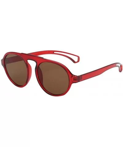 Round Sunglasses Sports Sunglasses Classic Design Mirror Sunglasses - D - CX18TM4ZZ24 $11.55 Wrap