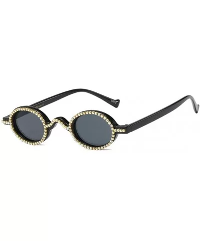 Rhinestone Sunglasses Ladies Round Vintage Small Crystal Decoration Party Uv400 Beach - With Rhinestones - C9199CYAKW3 $16.70...