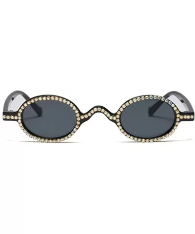 Rhinestone Sunglasses Ladies Round Vintage Small Crystal Decoration Party Uv400 Beach - With Rhinestones - C9199CYAKW3 $16.70...