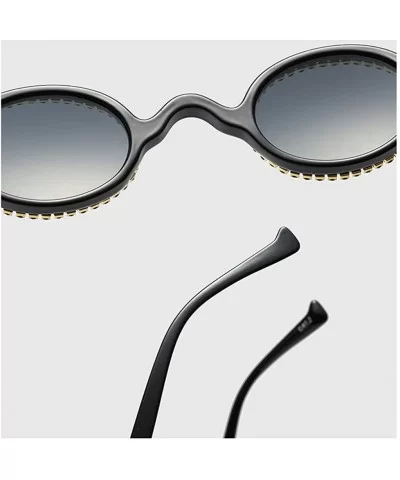 Rhinestone Sunglasses Ladies Round Vintage Small Crystal Decoration Party Uv400 Beach - With Rhinestones - C9199CYAKW3 $16.70...