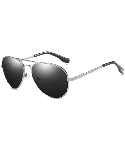 Military Aviator Sunglasses Polarized 100% UV Protect (Deep Grey) - Deep Grey - CR18GG52L9Y $38.22 Aviator