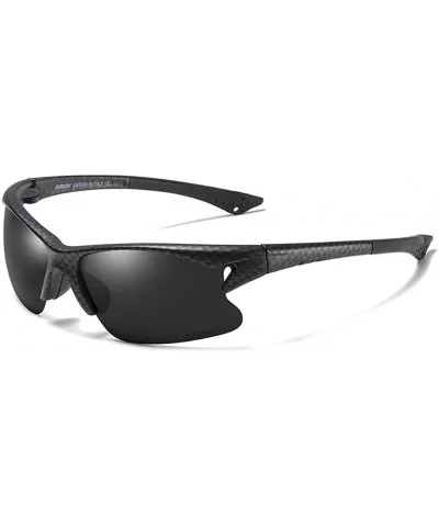 Sports Style Polarized Night Vision Sunglasses Retro Driving Sunglasses - C2. Black Plaid Frame Gray Lens - CK18WU437YL $18.2...