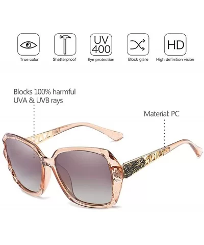 Classic Oversized Polarised Sunglasses for Womens Fashion Retro Glasses - Brown - CP18RO0L2NT $12.64 Goggle