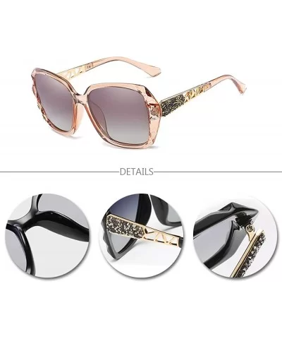 Classic Oversized Polarised Sunglasses for Womens Fashion Retro Glasses - Brown - CP18RO0L2NT $12.64 Goggle