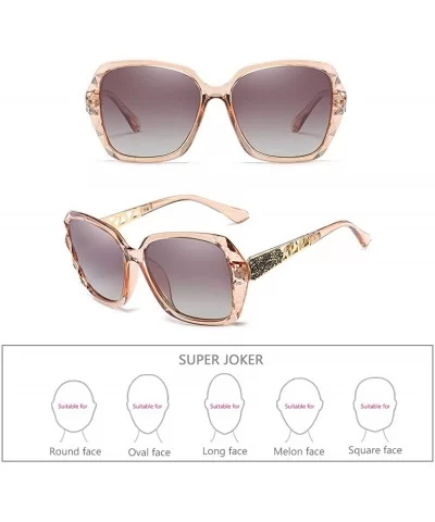 Classic Oversized Polarised Sunglasses for Womens Fashion Retro Glasses - Brown - CP18RO0L2NT $12.64 Goggle