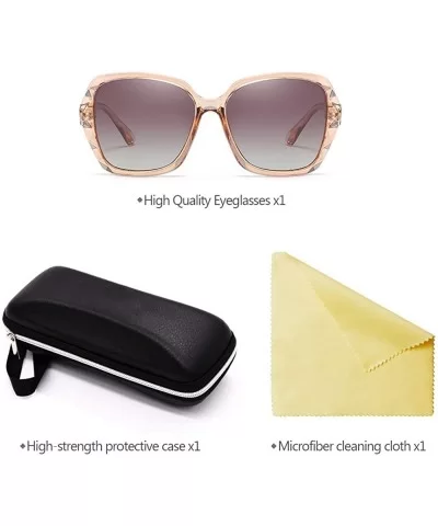 Classic Oversized Polarised Sunglasses for Womens Fashion Retro Glasses - Brown - CP18RO0L2NT $12.64 Goggle