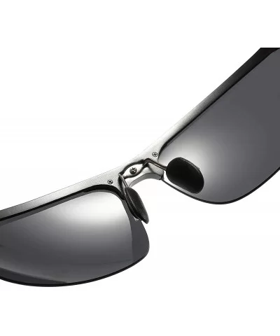 Polarized Sunglasses Sunglasses for Men Polarized Sunglasses for Men - L - CS198O9YS4R $24.64 Semi-rimless