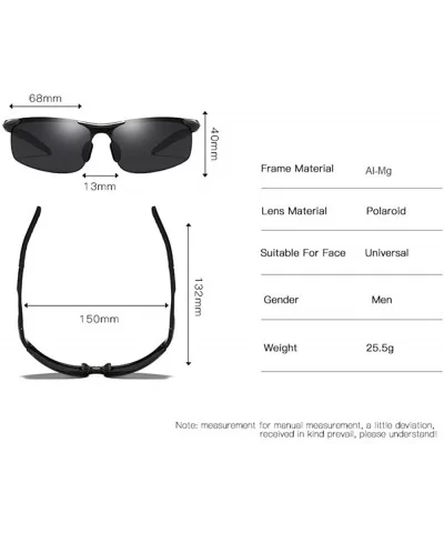 Polarized Sunglasses Sunglasses for Men Polarized Sunglasses for Men - L - CS198O9YS4R $24.64 Semi-rimless