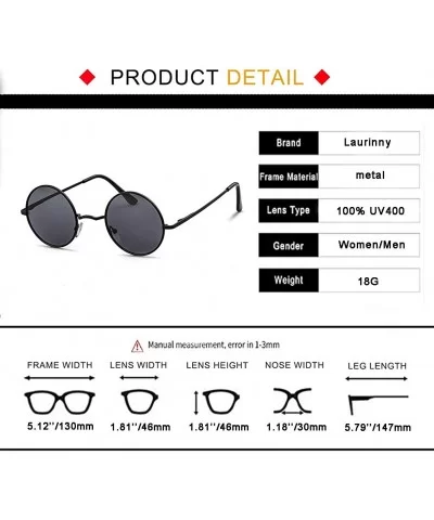 Retro Round Sunglasses for Men Women Vintage UV400 Circle Color Lens Metal Frame Mirrored Sun Glasses - CU18L83H359 $15.67 Round