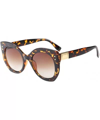 Womens Oversized Cat Eye Sunglasses Vintage Style Retro Shades Eyewear - Leopard Frame+brown Lens - CV18E5ERUIH $15.79 Oversized