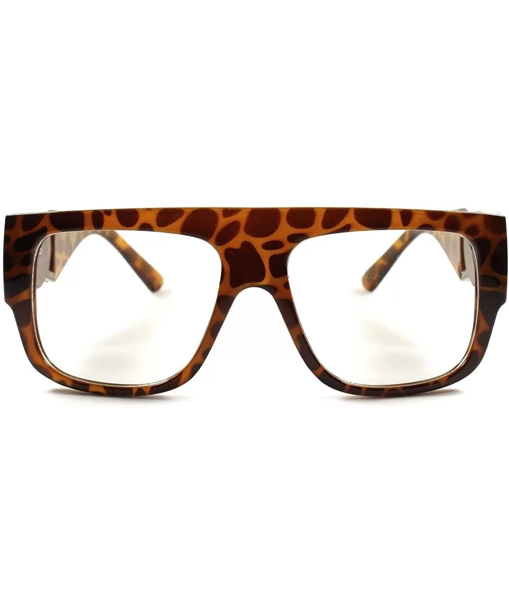 Look Rich Swag Hip Hop Rapper DJ Night Club Party Clear Lens Eye Glasses - Tortoise - CC18XHY72U7 $12.43 Square