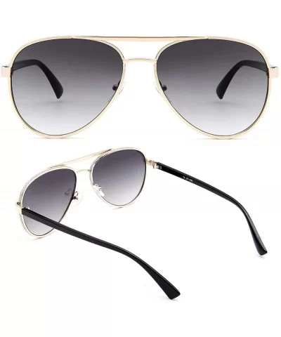 Fashion Aviator Gradient Lens Sunglasses for Women Man Wrap Around Sparkle Frame Sun Glasses - CX18WLT77H6 $13.59 Wrap