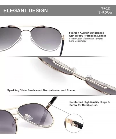 Fashion Aviator Gradient Lens Sunglasses for Women Man Wrap Around Sparkle Frame Sun Glasses - CX18WLT77H6 $13.59 Wrap