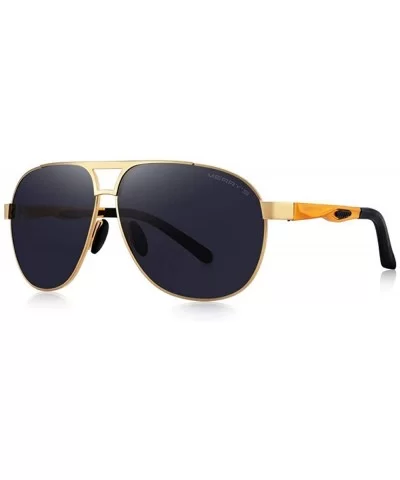 DESIGN Men Classic Polarized Sunglasses Male Pilot Sun Glasses Big C01 Black - C04 Gold - CQ18XEC3GXN $20.24 Aviator