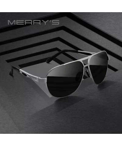 DESIGN Men Classic Polarized Sunglasses Male Pilot Sun Glasses Big C01 Black - C04 Gold - CQ18XEC3GXN $20.24 Aviator