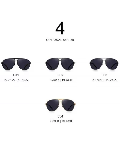 DESIGN Men Classic Polarized Sunglasses Male Pilot Sun Glasses Big C01 Black - C04 Gold - CQ18XEC3GXN $20.24 Aviator